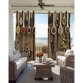 thumbnail image 3 of Modern Cooking Blackout Curtains 45 Inches Long, Kitchen Black Out Window Treatments, Farmhouse Country Wooden Grain Thermal Insulated Lined Drapes for Small Window with Grommet 42"x45", 3 of 8