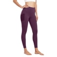 thumbnail image 4 of ClodeEU Women's High Waist Yoga Leggings with Pockets,Stretchy Workout Pants for Running and Daily Wear Wine,Women's Plus XL, 4 of 5