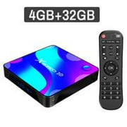 Wifi Bluetooth-compatible 4.0 Media Player Home Wireless TV Set Top Box Quad-core 4K 1080P Remote Control, 4G+32G, US Plug