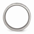 thumbnail image 2 of Grey Titanium Ring Band Wedding Flat Engraved Trinity Symbol Brushed 6mm, 2 of 6