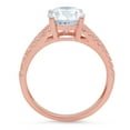 thumbnail image 3 of 2.32 ct Oval Cut Natural Swiss Blue Topaz Solitaire with Simulated Diamond Accents 14K Rose Gold Womens Engagement Ring, 3 of 5