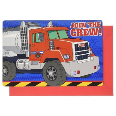 Various Tonka Birthday Pack of 8 Printed Invitations