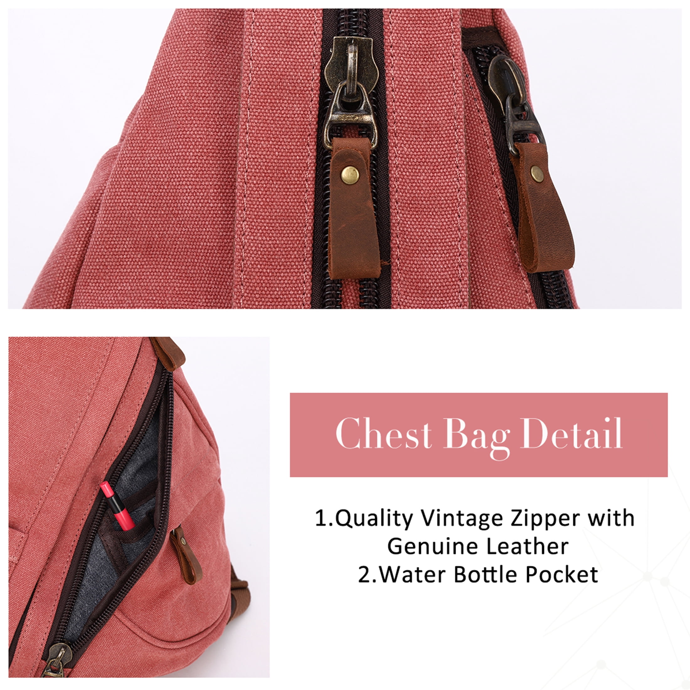 7328 Backpack Purse - Casual Daypack Small Canvas Backpack with Flap KL928 Canvas Sling Bag Small Crossbody Backpack Shoulder  main image 4