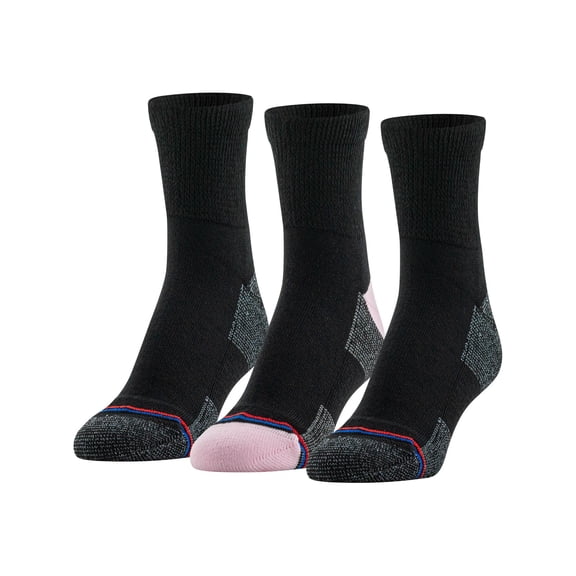 MediPeds Women's Half Cushion Ankle Socks, 3 Pairs