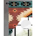 thumbnail image 3 of Swag Curtain Valances Teal Red Tribal Geometric Swag Valances for Kitchen Windows Vintage Boho Native Abstract Window Treatment Curtains Drapes for Kitchen Bedroom Living Room Bathroom 56"x36", 3 of 6