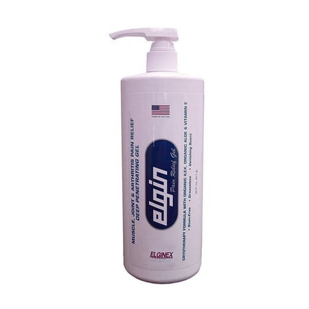 Elgin Pain Relief Gel Topical Analgesic Arthritis Backache Strains Relief 32oz