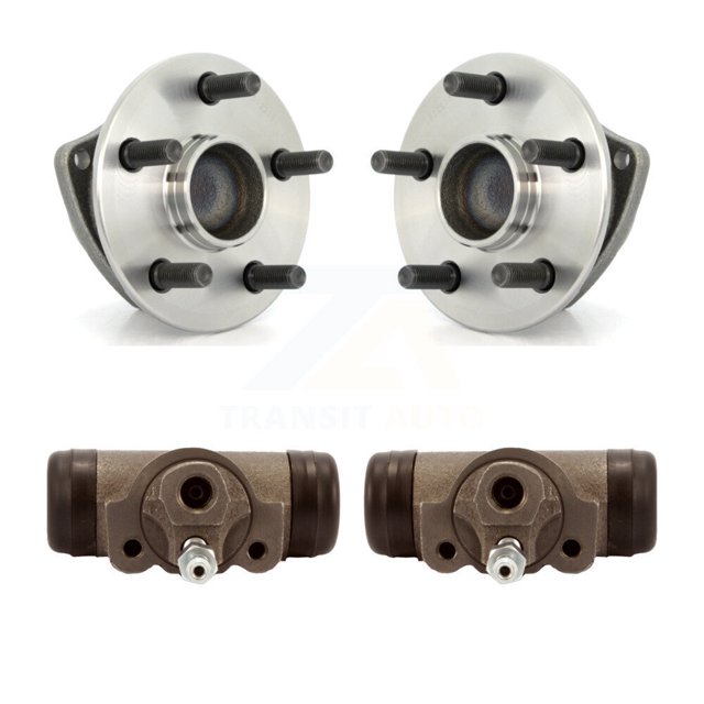 Transit Auto Rear Wheel Cylinders and Hub Bearing Assembly Kit for Car Pontiac Vibe Toyota Matrix FWD with Non-ABS - Left Right Side (Driver Passenger) K7D-101865