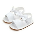 thumbnail image 3 of Aayomet Summer Soft Solid Baby Anti Slip Bow Girls Shoes Crib Baby Shoes Toddle Baby Shoes Toddler Girl Size 9 Sandals,White 6, 3 of 4