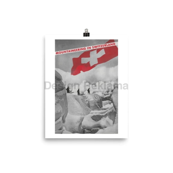 Mountaineering in Switzerland, 1939. Designed by Herbert Matter. Unframed Vintage Travel Poster