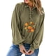 thumbnail image 4 of Moda mujer Casual sólido cuello vuelto manga larga botón suelta otoño blusa Tops Pompotops FGAJ21794, 4 of 8