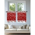 thumbnail image 4 of Christmas Sheer Kitchen Tier Curtains 24 inch length, Red Christmas Ball Small Half Curtains, Snowflake Sparkle Snow Rod Pocket Vanlance Xmas Winter Red Short Cafe Window Treatments 27.5"x24" 2 Panel, 4 of 7