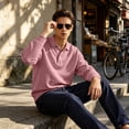thumbnail image 5 of LWavelet Polo Shirts for Men Long Sleeve Lapel Collar Casual Golf Shirts Spring Fall Fashion Regular Sweatshirts, 5 of 6
