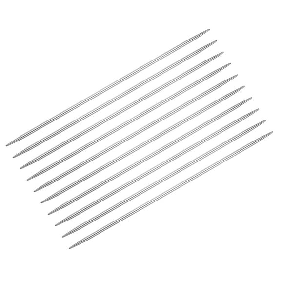 Uxcell 10Pcs Knitting Needle 2.5mm Diameter 5.9 Inches Length Stainless Steel