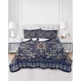 thumbnail image 3 of Navy Blue Boho Twin XL Size Down Alternative Comforter, Lightweight Comforter Quilt Bedding Set with Pillow Shams Abstract Art Ethnic Vintage Geometric All Seasons Bed Comforter Duvet Insert 68"x98", 3 of 7