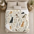 thumbnail image 3 of Watercolor Dog Breeds with Lavender, Rustic Botanical Style for Dog Lovers, Cozy Garden Sprig Scene, Flannel Blanket for Living Room and Bedroom, Pet Adoption Gift and Natural Home Decor, 3 of 5