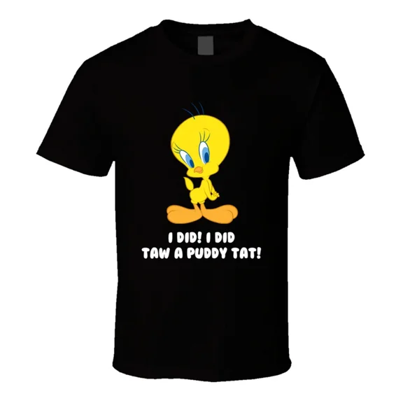 VINTAGE Tweety Bird Looney Toons Cartoon Quote Cool Fan T Shirt