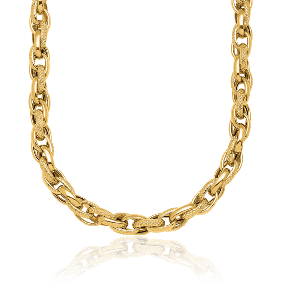 18K Solid Yellow Gold 6.3mm Necklace Chain
