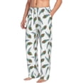 thumbnail image 2 of Uemuo Colorful Grass Pattern Men's Wide Leg Palazzo Lounge Pants with Pockets Light Weight Loose Comfy Casual Pajama Pants-Large, 2 of 9