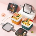 thumbnail image 2 of ENJOYW Lunch Box Double Layer Leak-proof ABS Warm Keeping Heat Insulation Lunch Case for Kitchen Lunch Box, 2 of 7