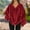 Red, variant on BUIGTTKLOP Flannel Sweatshirts for Women Long Sleeve Shirts Casual V Neck Pullover Top Solid Color Soft Comfy Tops