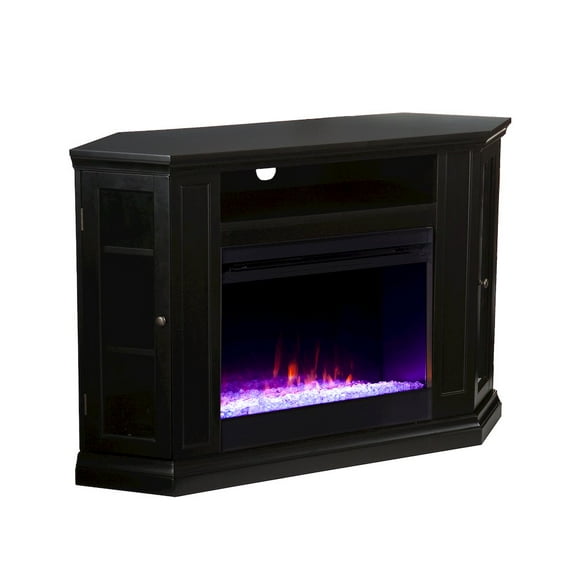 SEI Claremont Color Changing Convertible Fireplace in Black Color