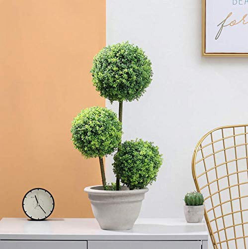 WPYST 1.9 Feet Artificial Topiary Plant Balls Faux Greenery i生け花を習うPotted Bonsai KT00204