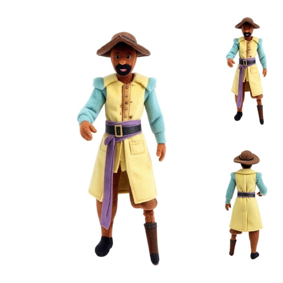 10" Captain Clar Explorer Plush Doll, Back T Rooms Adventurer Stuffed Figure with Hat & Long Waistcoat, Poseable Soft Plush Toy for Back T Rooms Themed Decor, Captain Clar Plushies,Gift & Collection