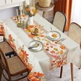 thumbnail image 2 of Fall Thanksgiving Tablecloth, Pumpkin Maple Leaf Rectangle Table Cloth 60 x 84 for Fall Decorations, Farmhouse Tablecloths for Home Autumn Harvest Festival Kitchen Dinner Party Table Decor, 2 of 6