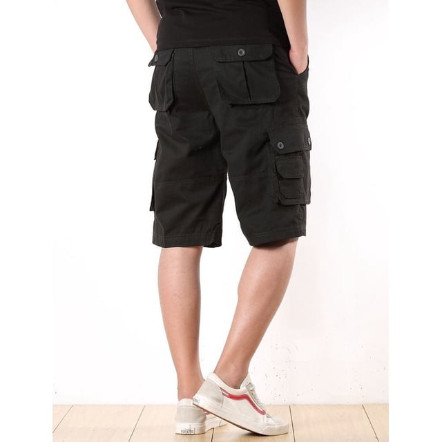 Bermudas Hombre Pantalones Casual Con Múltiples Bolsillos