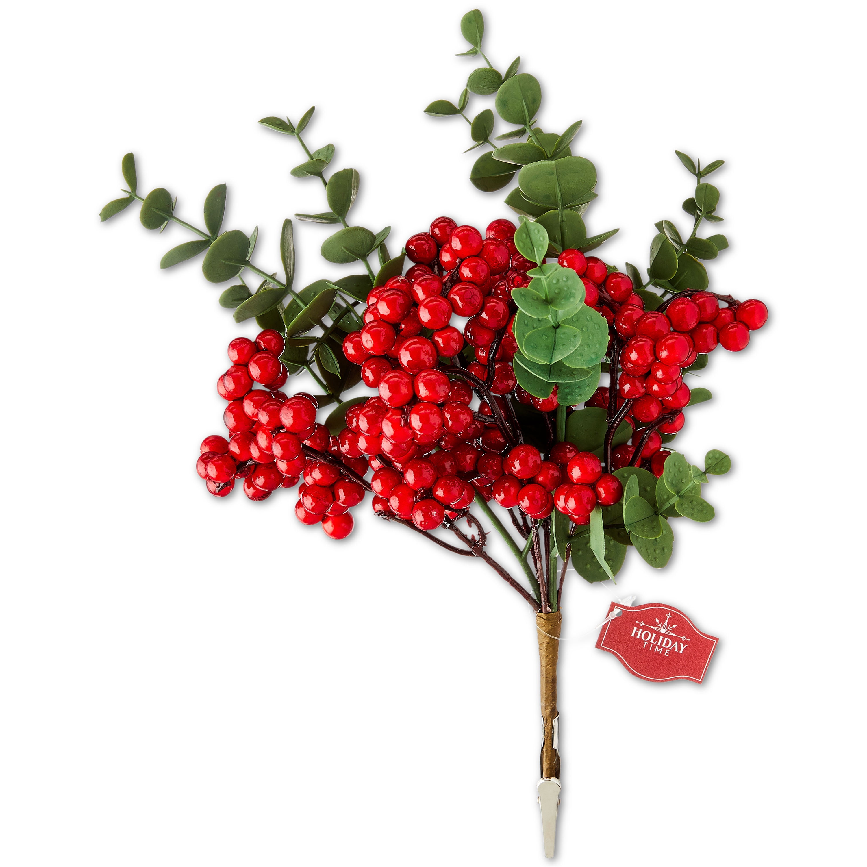 Berry Decorative Christmas Clip Ornament, Red, 7", by Holiday Time