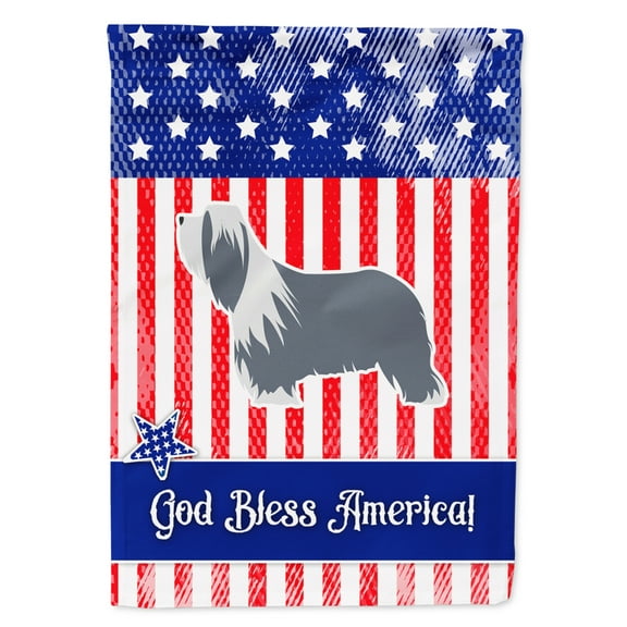 Carolines Treasures BB3317GF USA Patriotic Bearded Collie Flag Garden Size  Small multicolor