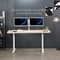 thumbnail image 5 of VIVO Electric 63” x 32” Stand Up Desk, Light Wood Table Top, White Frame, 5 of 8