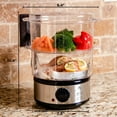 thumbnail image 6 of OVENTE 2 Tier Electric Food Steamer for Cooking Vegetables, Stainless Steel Base, Stackable and Dishwasher Safe Baskets, 400W with Auto Shutoff and 60-Minute Timer, 5 Quart Capacity, Silver FS62S, 6 of 7