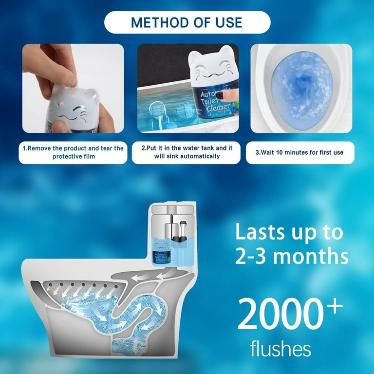 Simple Life Automatic Toilet Bowl Cleaner Long Lasting Toilet Cleaner Tablets in Bottle Septic Safe Toilet Tank Tablet Drop Ins Clean and