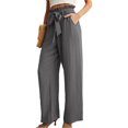 thumbnail image 4 of yunLCZ Women's Palazzo Pants Women's Solid Color High Waisted Casual Wide Leg Pants With Elastic Waist Straight Leg Pants Casual Lounge Sweatpants, 4 of 4