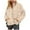 Beige, variant on UJNDER Women's Lightweight Oversized Long Sleeve Packable Jacket Warm Short Winter Jackets for Women Blue M
