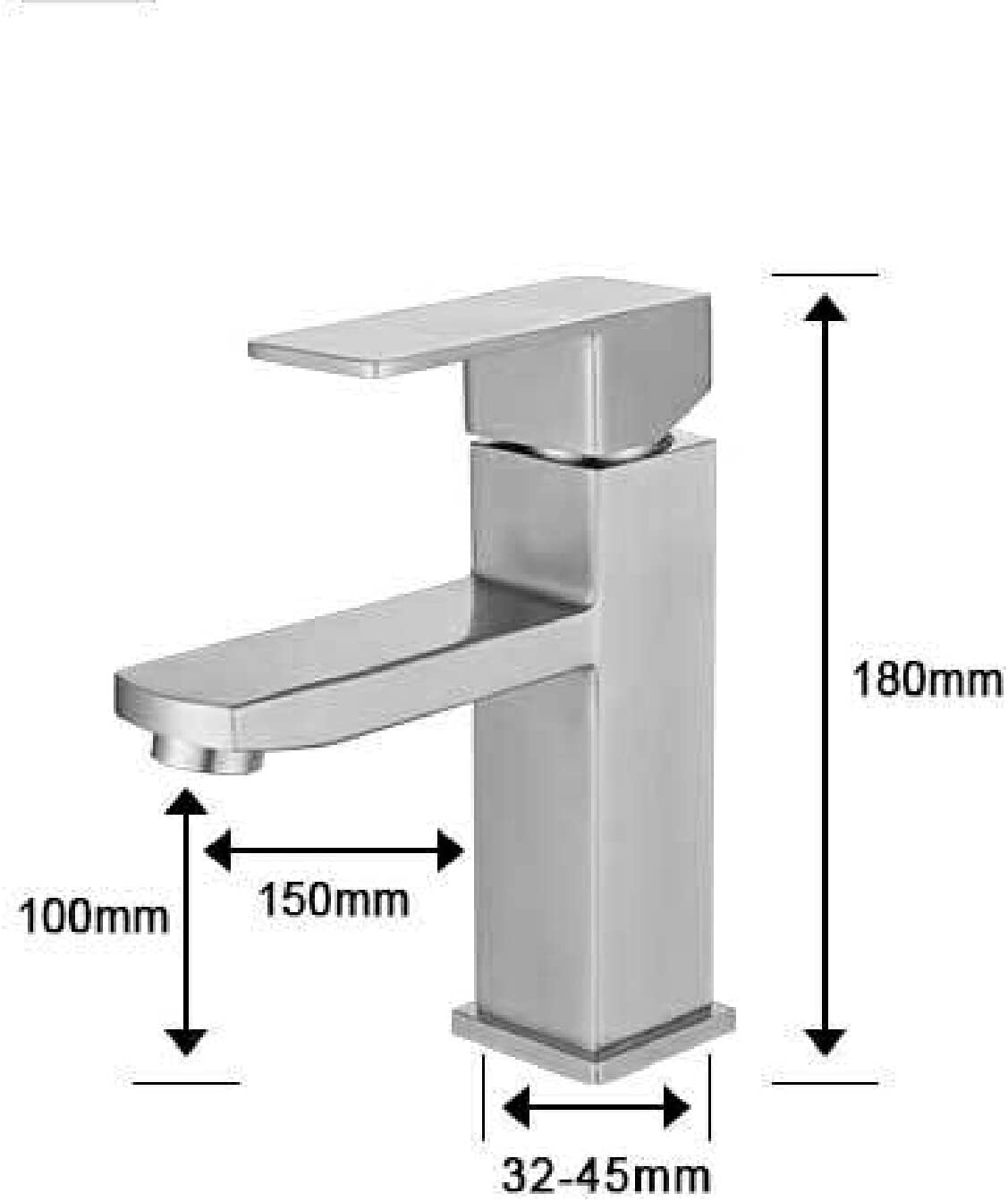Bathroom Sink Faucet Single Hole Brushed Nickel Stainless Steel Basin Mixer Tap Hot and Cold Single Handle Faucet