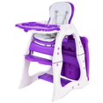 thumbnail image 1 of Baby High Chair, 4-in-1 Convertible Baby Highchair/Booster Seat/Toddler Recliner Chair/Table and Chair Set, Footrest & Safety Harness, 3-Position Adjustable Feeding Tray for Infant(Purple), 1 of 10