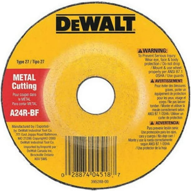 Disco de corte DEWALT DW4518 de metal de uso general, 4.5 pulgadas