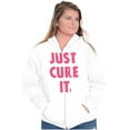 thumbnail image 3 of Breast Cancer Awareness Just Cure It Womens Plus Size Graphic Zipper Hoodie Brisco Brands 5X, 3 of 4