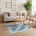 thumbnail image 3 of ODIKA 4'x6' Washable Area Rug Grey Contemporary Tan Interlocking Para Shapes Neutral Farmhouse for Home Office, Under Desk, Non-Slip Chair-Friendly, Flatwoven, 3 of 7