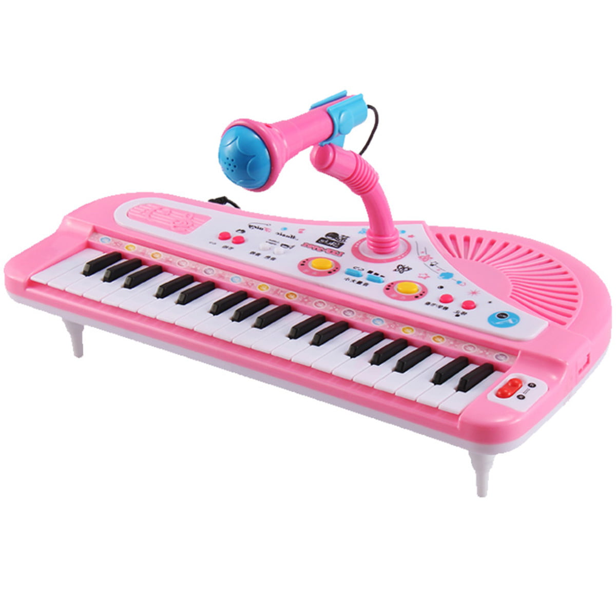 Kids Toddler 37 Keys Plastic Electronic Organ Keyboard Kit With Microphone 