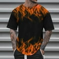 thumbnail image 1 of Qertyioot Mode d'Été Décontractée T-shirt Imprimé Col Rond pour Hommes, 1 of 5