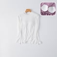 thumbnail image 4 of biudgviw Pajama Tops for Women Modal Crew Neck Long Sleeve Sleep Shirts Built in Bra Ultra Soft Slim Fit Lounge Tops Blouses, 4 of 6