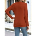 thumbnail image 3 of Long Sleeve Shirts for Women Tunic Tops for Women Loose Fit Dressy Crew Neck Pullover Basic Sweaters for Women Orange L, 3 of 8