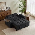 thumbnail image 2 of Tulib 3-in-1 Convertible Sleeper Sofa Bed, Pull Out Loveseat Couch with USB Charging Ports, Cup Holder & Swivel Side Table for Small Spaces, Black, 2 of 10