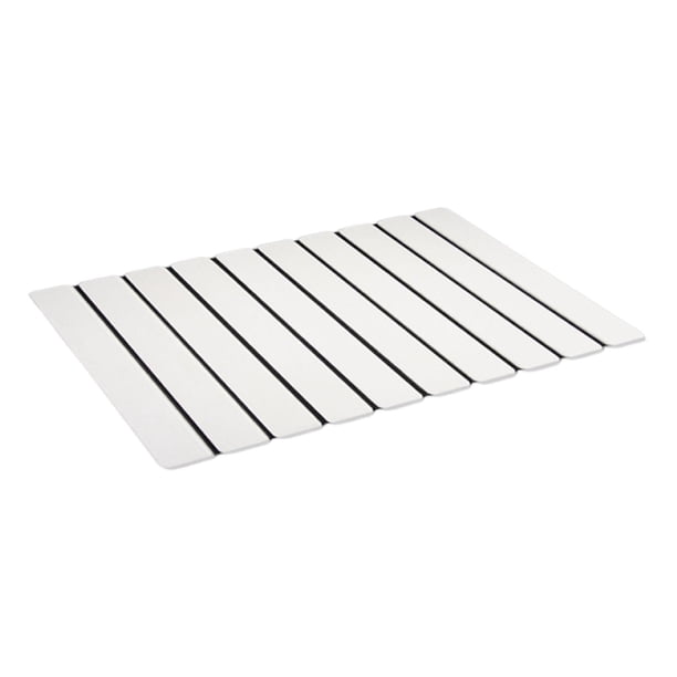 Alfombrilla de baño de piedra plegable, resistente, multifuncional, de secado rápido, accesorios para Blanco