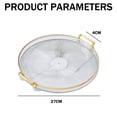 thumbnail image 3 of Modern Round Acrylic Tray with Gold Handles, 11 Inch Diameter, 3 of 5