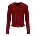 thumbnail image 4 of Timegard Cardigan Sweaters for Women Fall Causal Button down V Neck Long Sleeve Ribbed Knit Jackets, 4 of 4