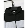 thumbnail image 5 of Mikrdoo 14-15 Years Big Boys Kid Boys Outfits Pants Set Color Block Long Sleeve Fall Winter Zip-up Hooded Jogges Set 2Pcs Fleece Clothing From 7Y-15Y, 5 of 9